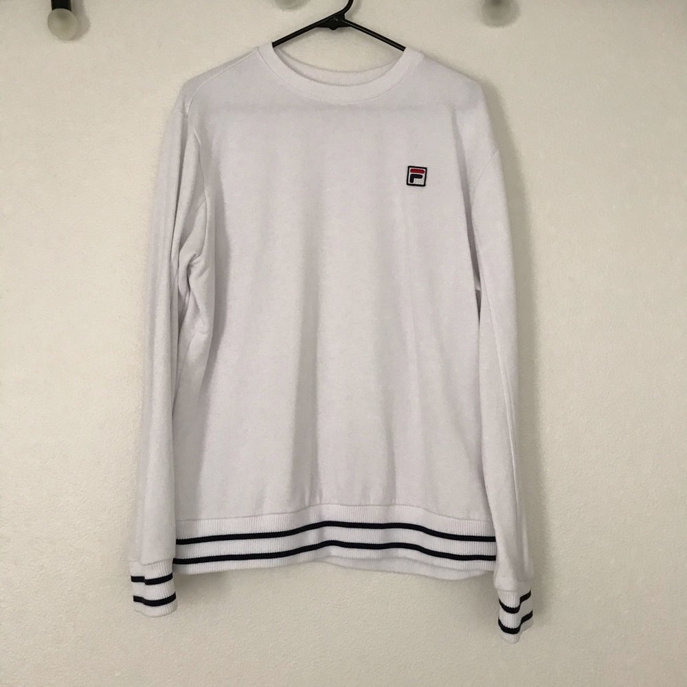 Oversized White Fila Sweatshirt